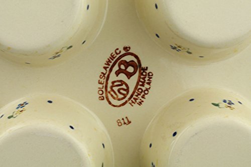 Polish Pottery Muffin Pan 14-inch Country Meadow N2