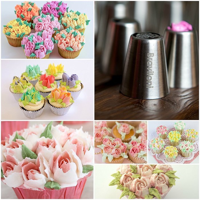 Russian Piping Tips - Cake Decorating Baking Supplies Kit - Icing Pastry Disposable Bags & Coupler - Premium 29... N5