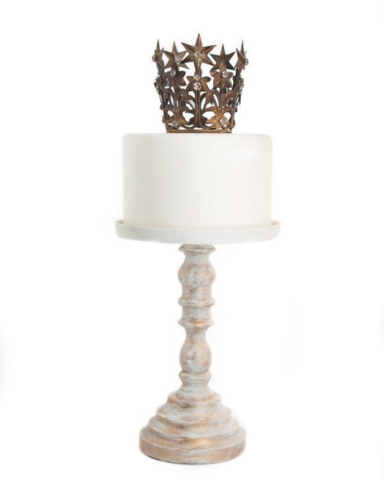 Gold Crown Cake Topper, Wedding Cake Topper, Antique Gold Crown, Small Santos Crown, Star Crown, Petite Crown,... N4