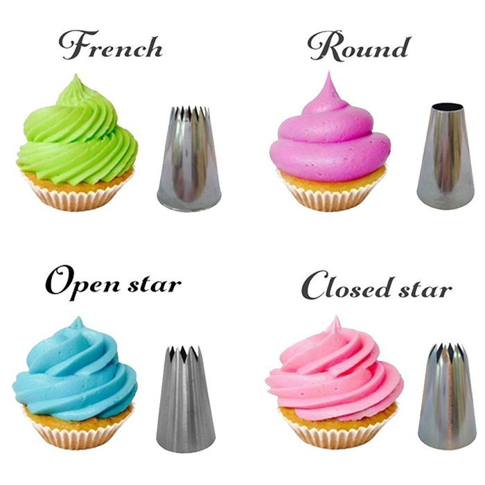 Hotkey Professional 24-Piece Cake Decorating Tip Set - Kit Includes 24 Of The Most Popular Stainless Steel Tips... N4