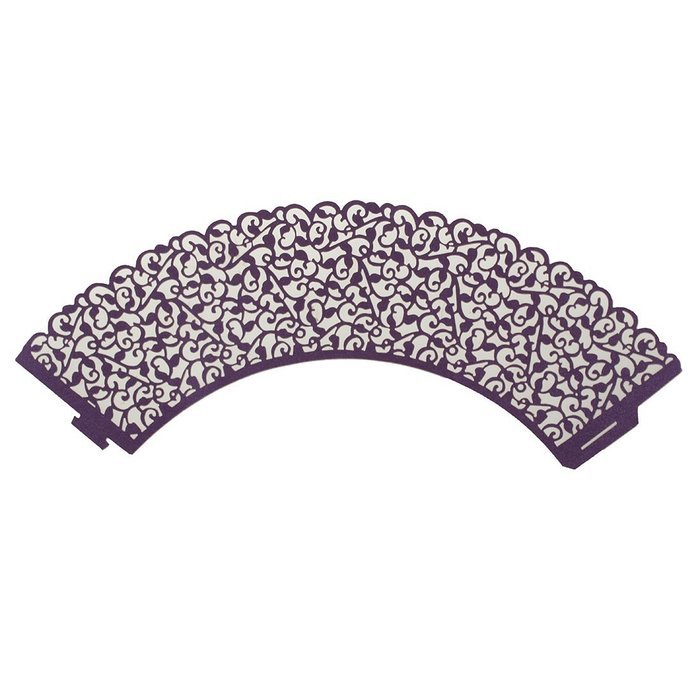 TOOGOO(R)50 pcs Filigree Vintage Cupcake Wrappers Wraps Cases - Wedding, Birthday, UK seller(Purple)