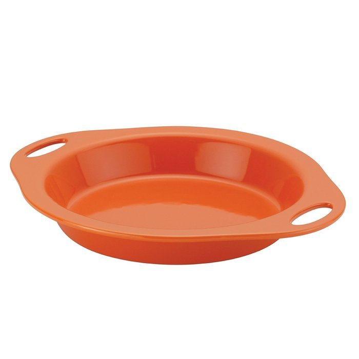 Rachael Ray Stoneware 9-Inch Pie Baker, Orange N7