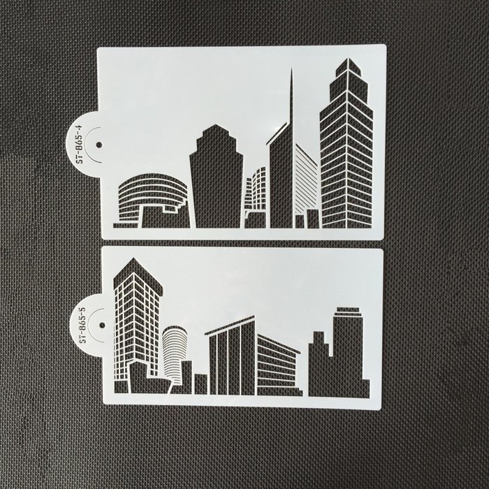 Plastic Civic Architecture Stencils Cake Decorating Stencil Fondant Decor Stencil Mold by ART Kitchenware Color...