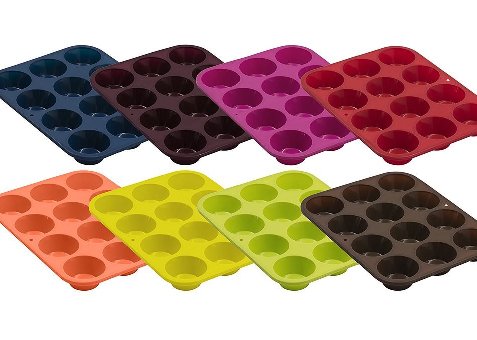 Marathon Housewares KW200011YE Premium Silicone 12 Cup Mini Muffin Pans, Yellow N20
