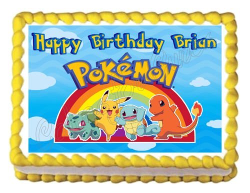 POKEMON Party Edible image Cake topper decoration - personalized free!