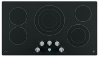 GE Profile PP7036EJES 36" Electric Cooktop with 5 Ribbon Burners Front Center Control Knobs Hot Surface Indicator...