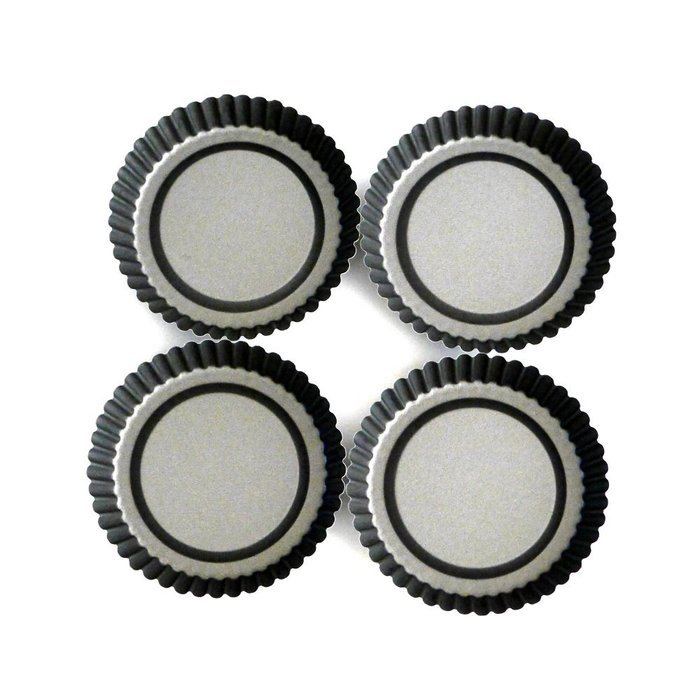 Tart Pan by Vanika, Pack of 4, Non-Stick Coating, Heavy Duty Steel Quiche Pans, PFOA-Free - Excellent Heat Conduction...