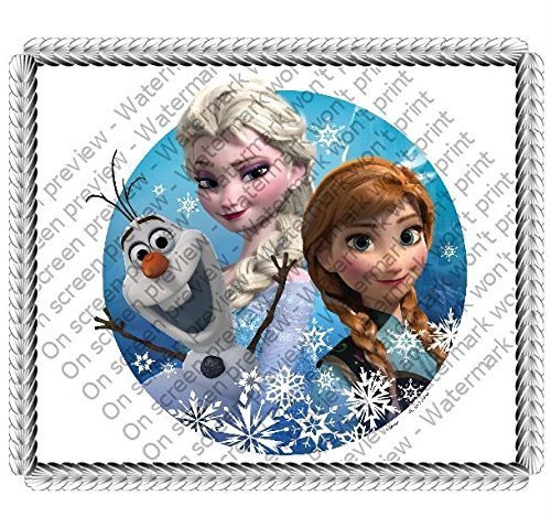 Offically Licensed Frozen Olaf, Elsa & Anna Edible Cake Cupcake Cookie Image (1/4 Sheet) N6