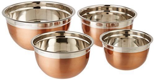 ExcelSteel Copper Tone Stainless Steel Mixing Bowls (Set of 4) N2