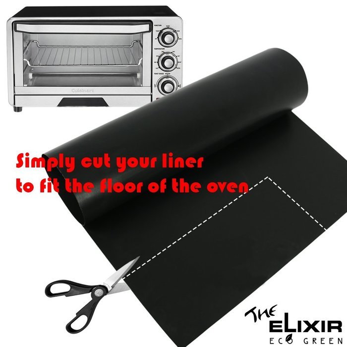 Pack of 2, The Elixir Eco ReUsable Non-Stick Oven Liner Large 23" x 16.25" Dishwasher Safe Cleaner N4