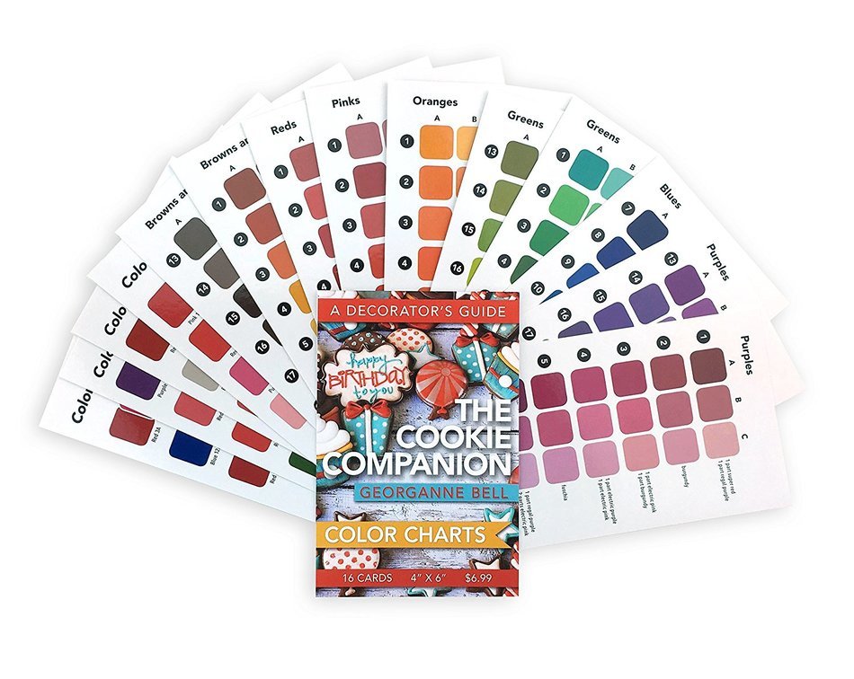 16 Cookie Decorating Color Charts - 4"x6" - For Use With The Cookie Companion: A Decorator's Guide by Georganne...