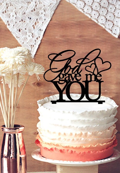 Kaishihui "God Gave Me You" Wedding Cake Topper