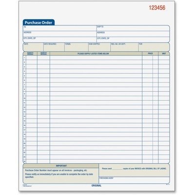 TOPS 46147 - Purchase Order Book, 8-1/2 x 11, Three-Part Carbonless, 50 Sets/Book