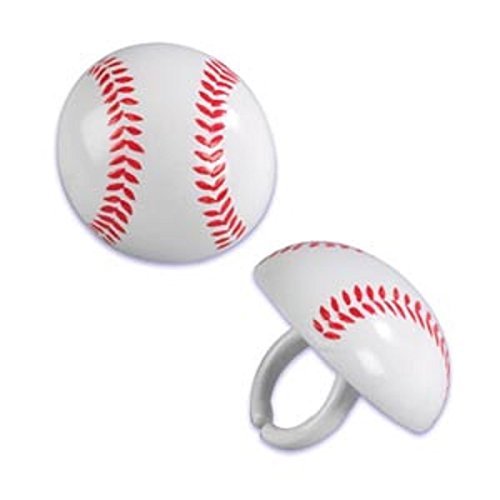 Oasis Supply BC SPO-919 Baseball Cupcake Topper Rings, 12-Pack