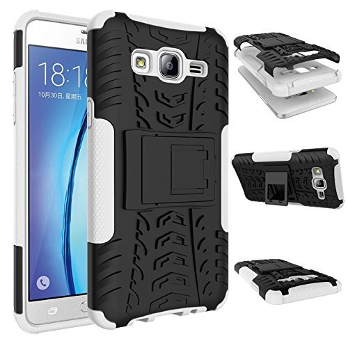 Galaxy On5 Case, MCUK Heavy Duty Rugged Dual Layer - Soft/Hard Shell 2 in 1 Tough Protective Cover Case with Kickstand... N2