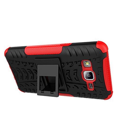 Galaxy On5 Case, MCUK Heavy Duty Rugged Dual Layer - Soft/Hard Shell 2 in 1 Tough Protective Cover Case with Kickstand... N3