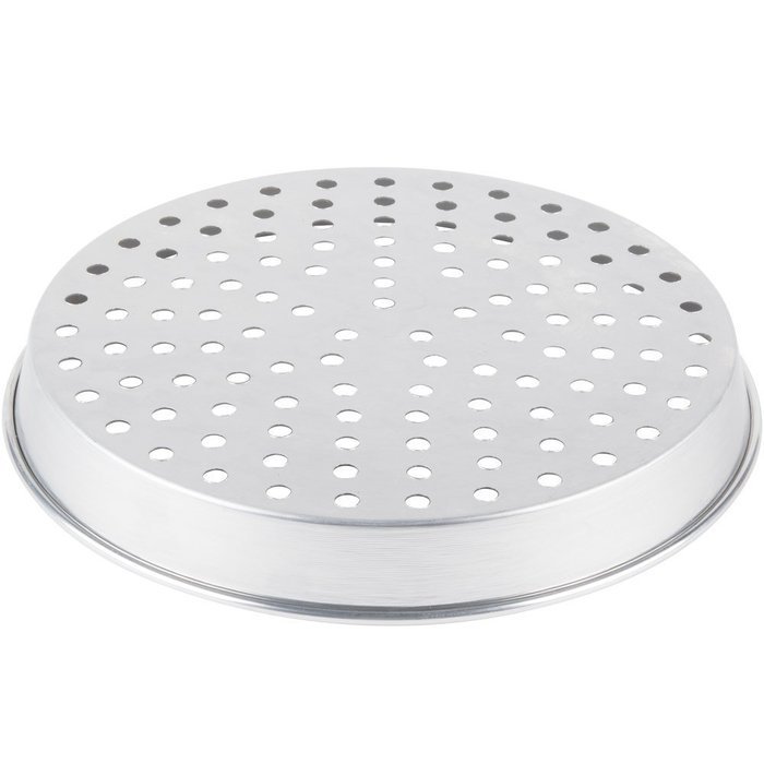 American Metalcraft A90121.5P 12" x 1 1/2" Perforated Standard Weight Aluminum Tapered / Nesting Pizza Pan N2