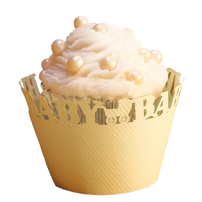 Filigree Regular Cupcake Wrapper, White, 12 pack N17