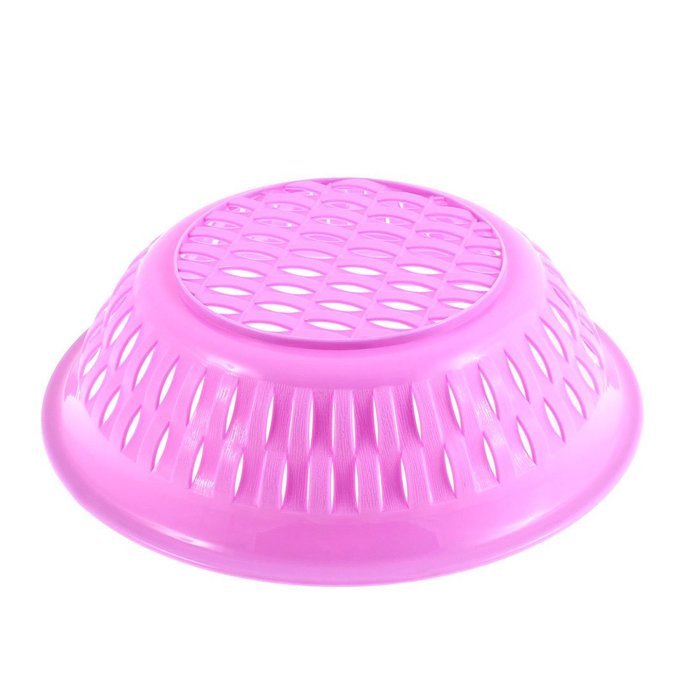 uxcell Plastic Hollow Out Fruit Vegetable Plate Basket Tray 24cm Dia Purple N5