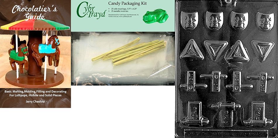Cybrtrayd R043 Assorted Purim Chocolate Candy Mold with Exclusive Cybrtrayd Copyrighted Chocolate Molding Instructions... N6