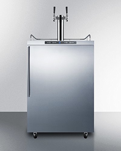 Summit SBC635MOS7HVTWIN 24" Outdoor Dual Tap Beer Dispenser with 5.6 cu. ft. Capacity Automatic Defrost Digital... N2