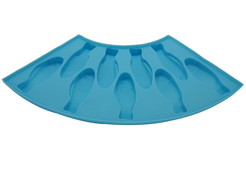 Silicone Fan Fish Shape Cookie Mold with Color Blue