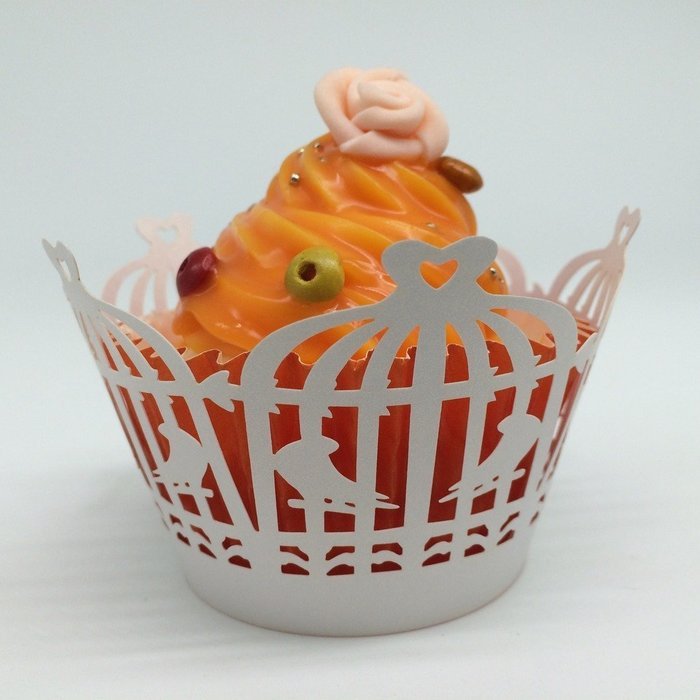 CozyT 50 PACK Birdcage Design Cupcake Wrappers Artistic Bake Cake Paper Cups Vine Lace Laser Cut Liner Baking...