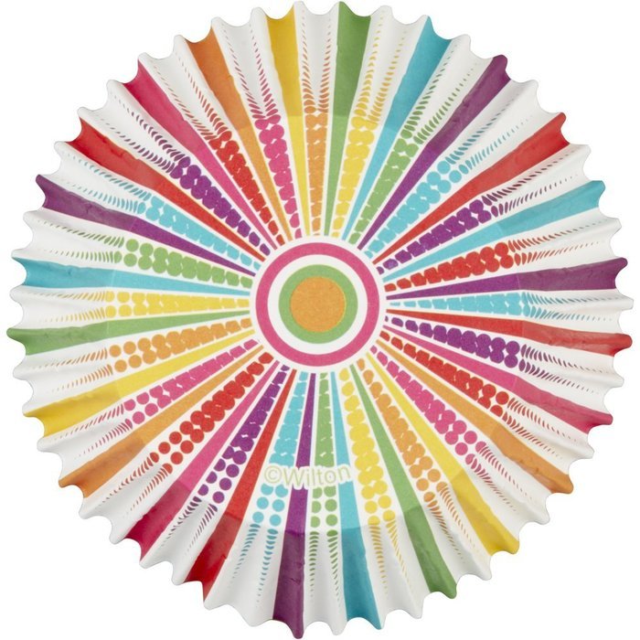 Wilton 415-8770 36 Count Dotted Line Striped Cupcake Liners N3