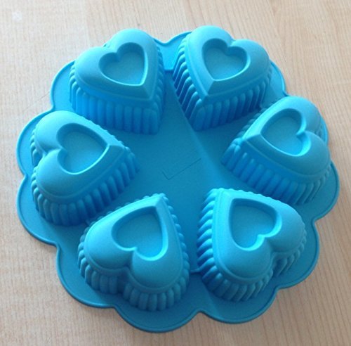 6 Hole Heart Shape Cake Pudding Jelly Chocolate Mold Handmade DIY Soap Candle Ice Mould N2