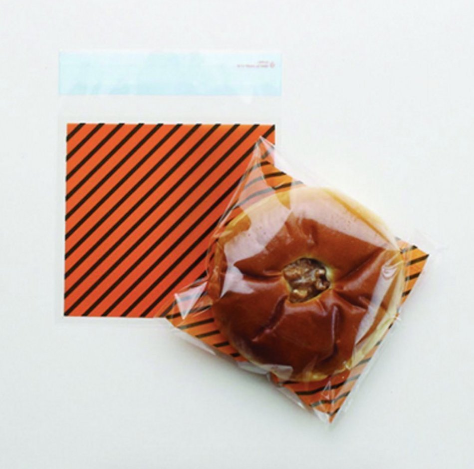 Black Stripe Orange Elegant Design Self Adhesive Seal OPP Envelope Poly Bags for Packaging Wrapping Cookie, Candy... N4