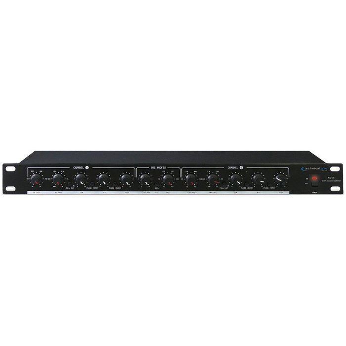 Technical Pro XO3 3 Way Crossover with Subwoofer Output, 20Hz-25kHz 1dB Frequency Response, Black N3