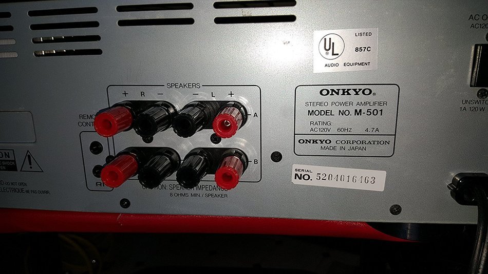 ONKYO M-501 POWER AMPLIFIER 150 WPC INTO 8 OHMS N3