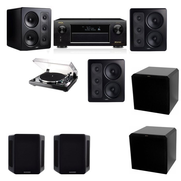M&K Sound S300 Monitor Speaker 5.2 Thorens TD-240-2 HRS12 Denon AVR-X5200W