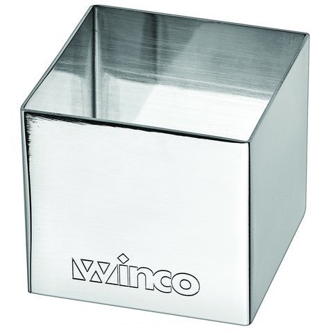 Winco SPM-22S, 2"x2" Square Pastry Mold, Stainless Steel Baking Mold Form