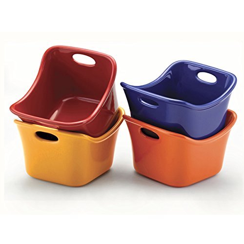Oven-Safe To: 500&deg; Fahrenheit Stoneware 4-piece Square Ramekin Set