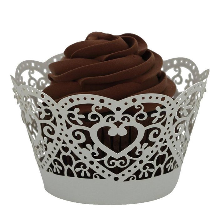 Oksale 25Pcs Christmas Lace Laser Cut Hollow Cup Muffin Holder Cake Paper Case Wraps Cupcake Wrapper for Wedding... N7