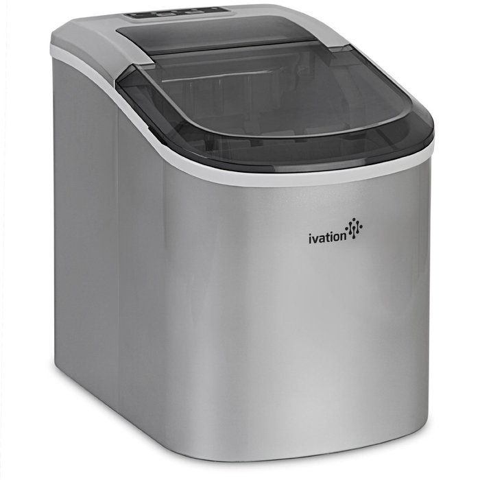 Portable Ice Maker for Counterop - Sleek Tinted Clear Top Window Design - 2 Selectable Cube Sizes - Yield Up To... N5