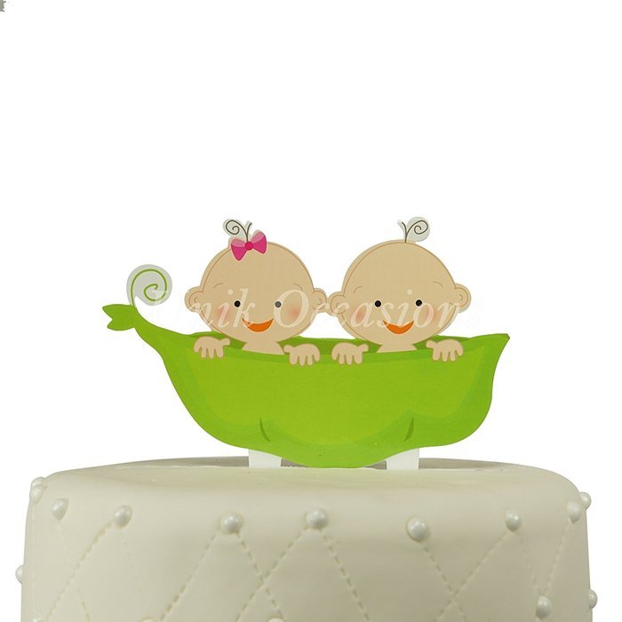 Unik Occasions Twins Acrylic Cake Topper (Boy & Girl) N2