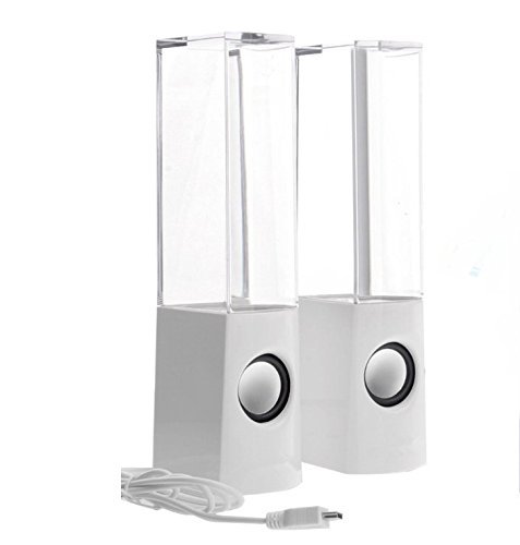 WELLENTWhite Cool LED Dancing Water Show Music Fountain Light Speakers for Phones PC Laptop
