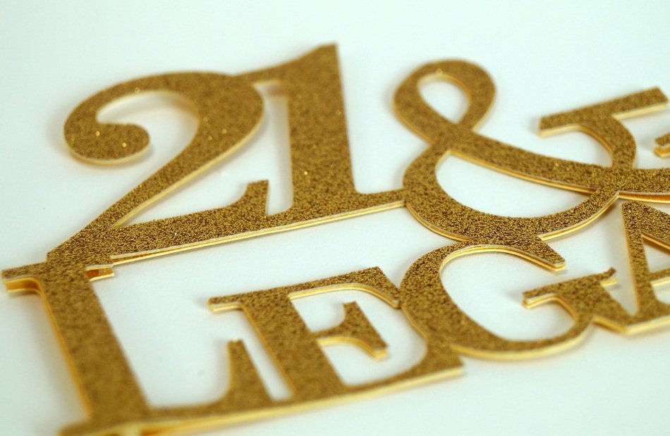 All About Details Gold 21-&-legal Cake Topper N2