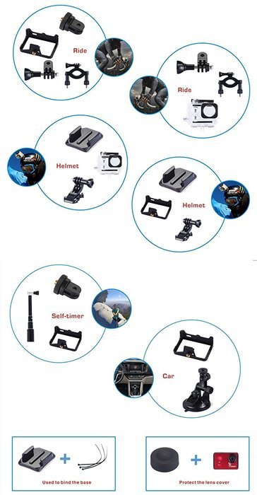 E-step 2.35 Inch HD Touchscreen 170&deg;Wide Angle Lens 1080P Wifi Waterproof Shockproof Smart Sports Action Camera... N14