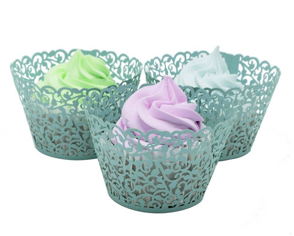 BETOP HOUSE Vine Lace 50-Piece Cupcake Wrappers, Purple N6