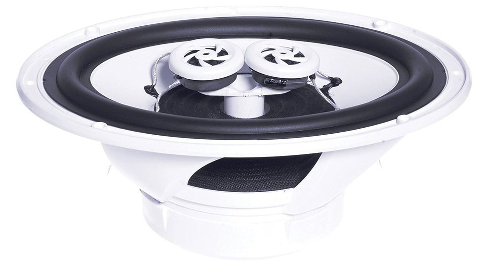 E-AUDIO ELLIPTICAL MOISTURE RESISTANT CEILING SPEAKER WITH TWIN OFFSET TWEETERS N4