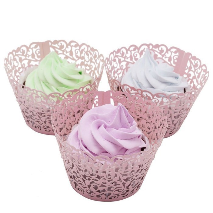 BETOP HOUSE Vine Lace 50-Piece Cupcake Wrappers, Purple N10