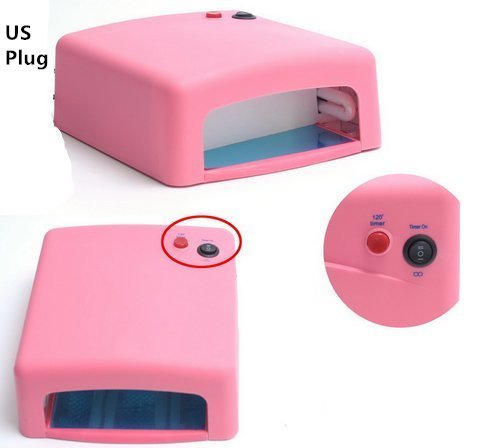 Yosa UV Gel Nail Art Lamp Dryer Manicure Light Gellish Curing Timer 36W +4 x 9W Blubs US Plug(pink) N3