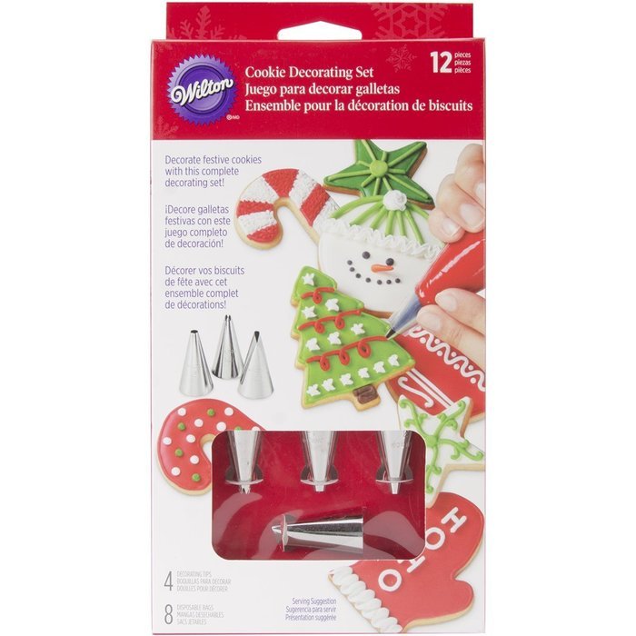 Wilton 2104 1917 12 Piece Holiday Cookie Cupcake Decorating Set Free   5598840 