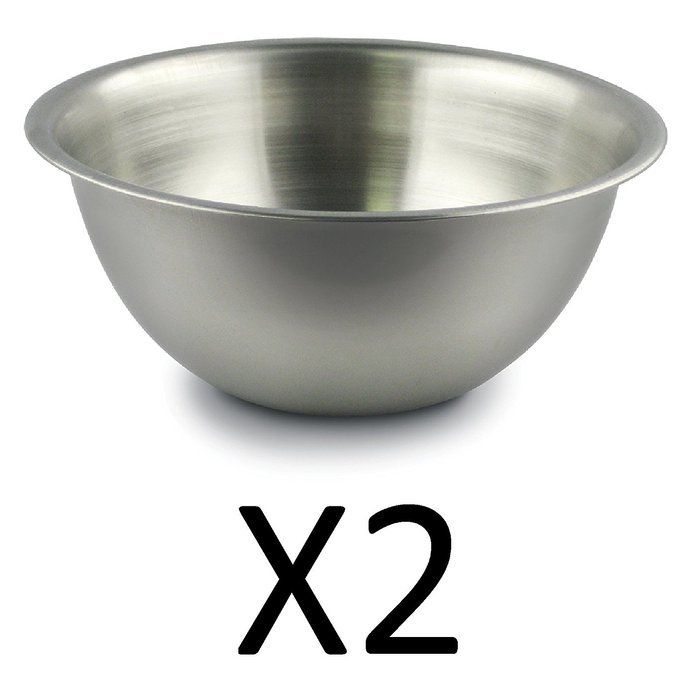 Fox Run 1/2 Quart Stainless Steel Mixing Serving Bowl Salad Batter (2-Pack)