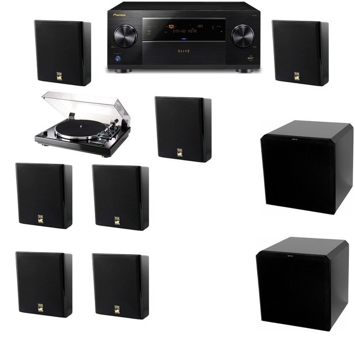 M&K Sound MP150II Wall Speaker 7.2 Thorens TD-240-2 HRS12 Pioneer Elite SC-89