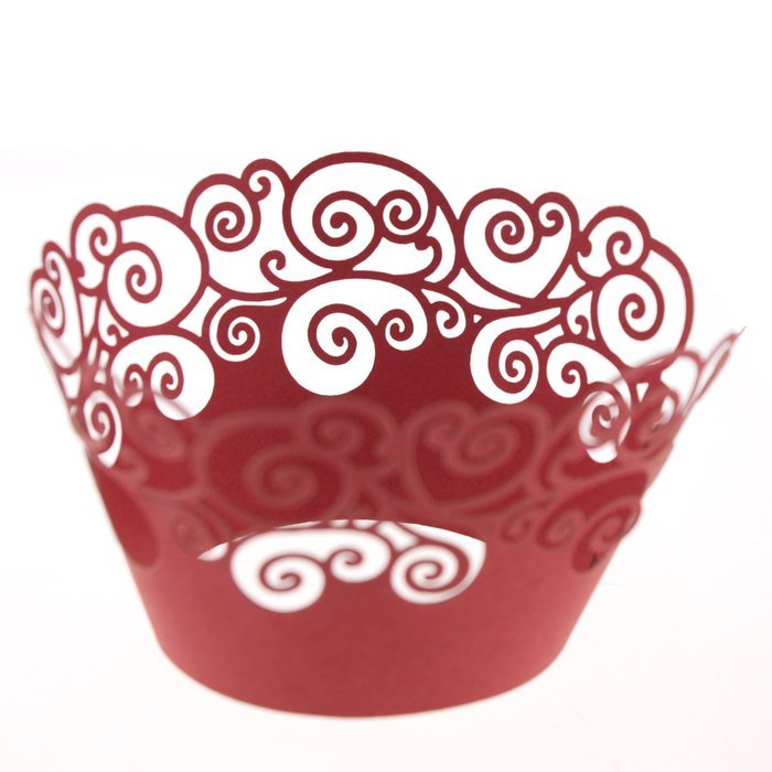 UNIQLED Pack of 60 Artistic Filigree Bake Cake Paper Cups Little Vine Lace Laser Cut Cupcake Wrappers Baking Liners... N11