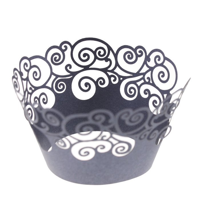 UNIQLED Pack of 60 Artistic Filigree Bake Cake Paper Cups Little Vine Lace Laser Cut Cupcake Wrappers Baking Liners... N12